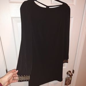 Maggy London Long Sleeve Drop Back Embellished Dress